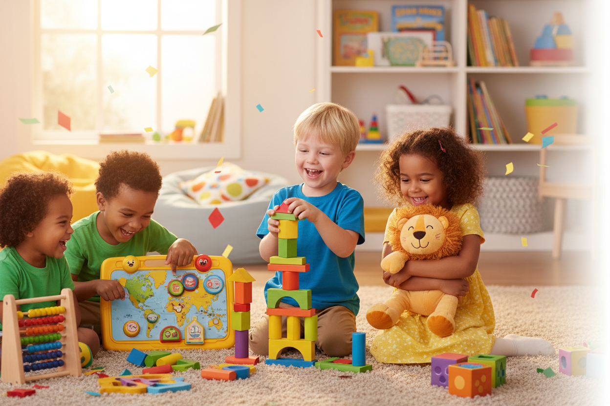 Kids playing with toys